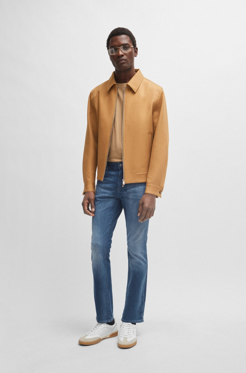 BOSS SLIM-FIT JEANS IN BLUE ITALIAN CASHMERE-TOUCH DENIM outlook