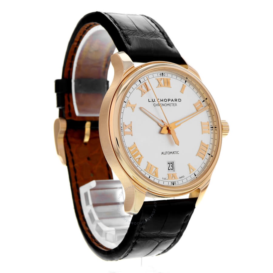 Pre-owned Chopard L.U.C 1937 Silver Sunburst Dial Men's Watch 161937-5001 - 4