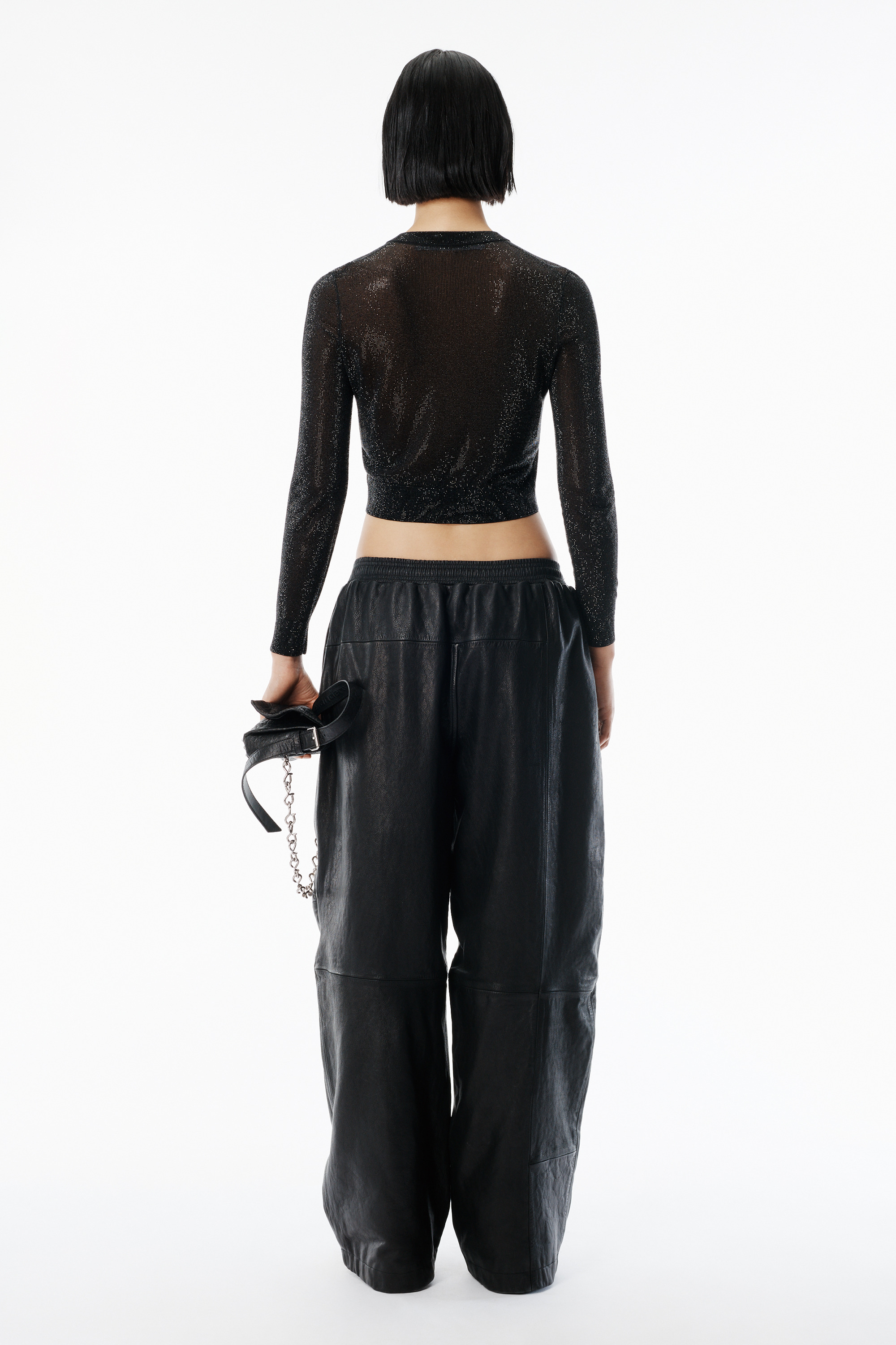 Beaded Hotfix Cropped Crewneck Cardigan - 3