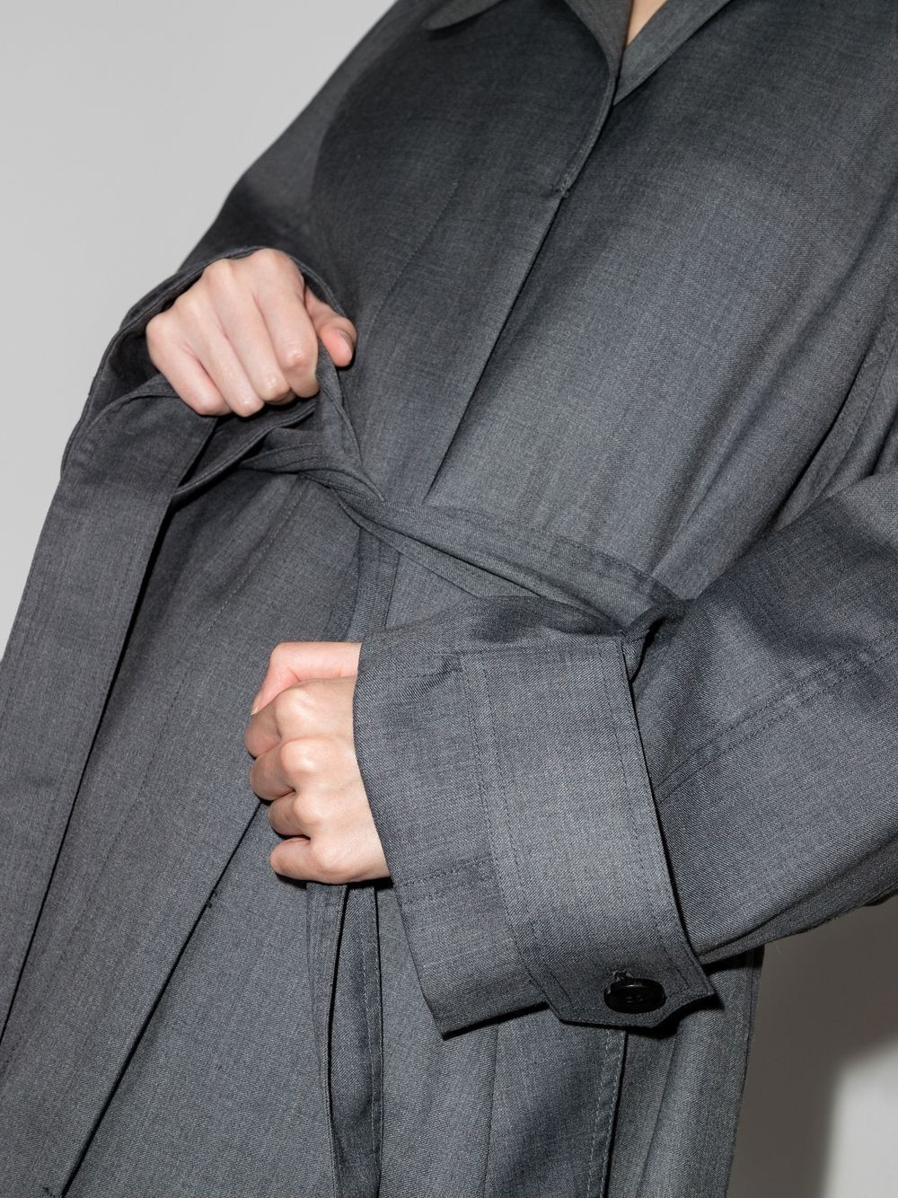 belted single-breasted trench coat - 4