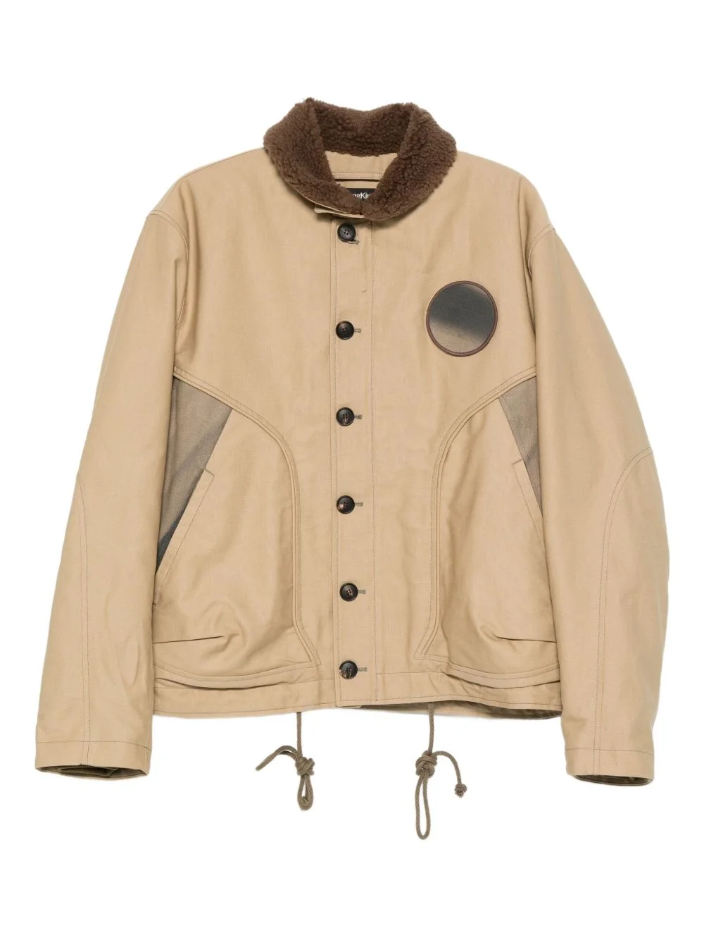 circular-patch button-fastening jacket - 1