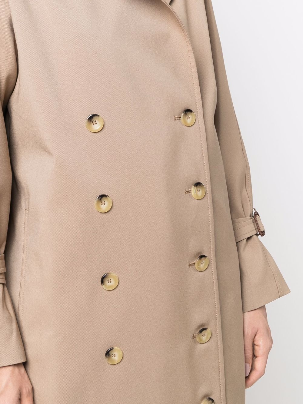 double-breasted mid-length coat - 5