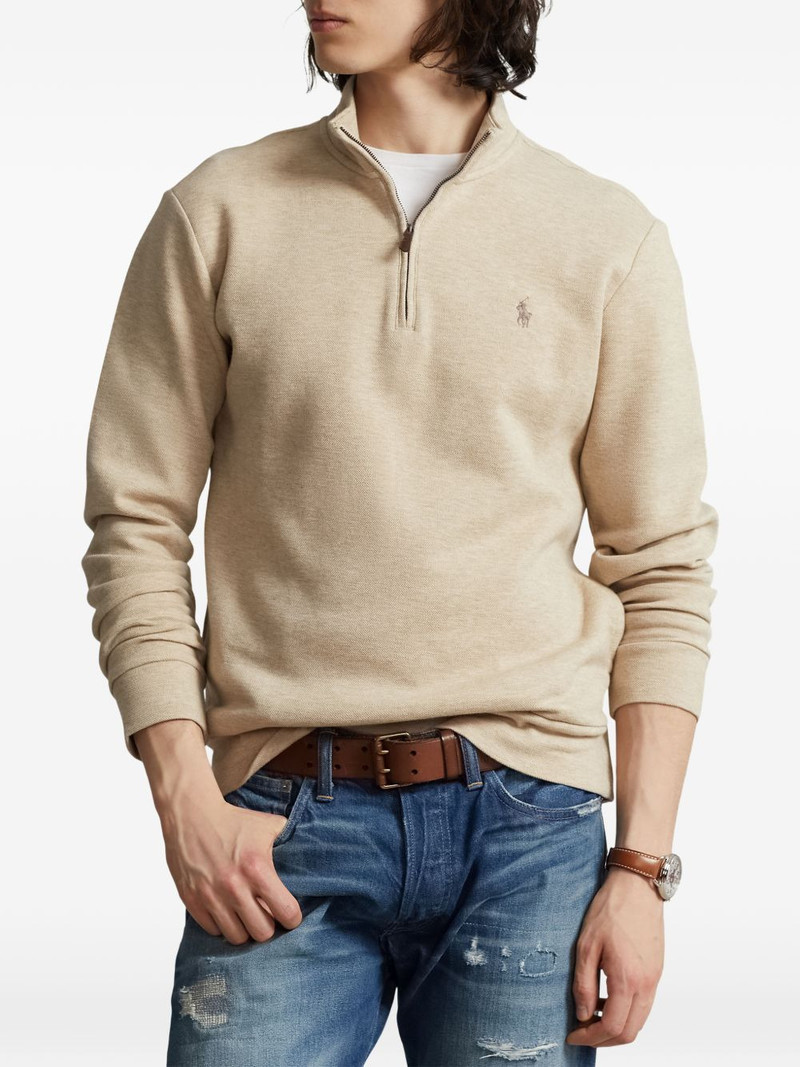 quarter-zip embroidered-logo sweater 3