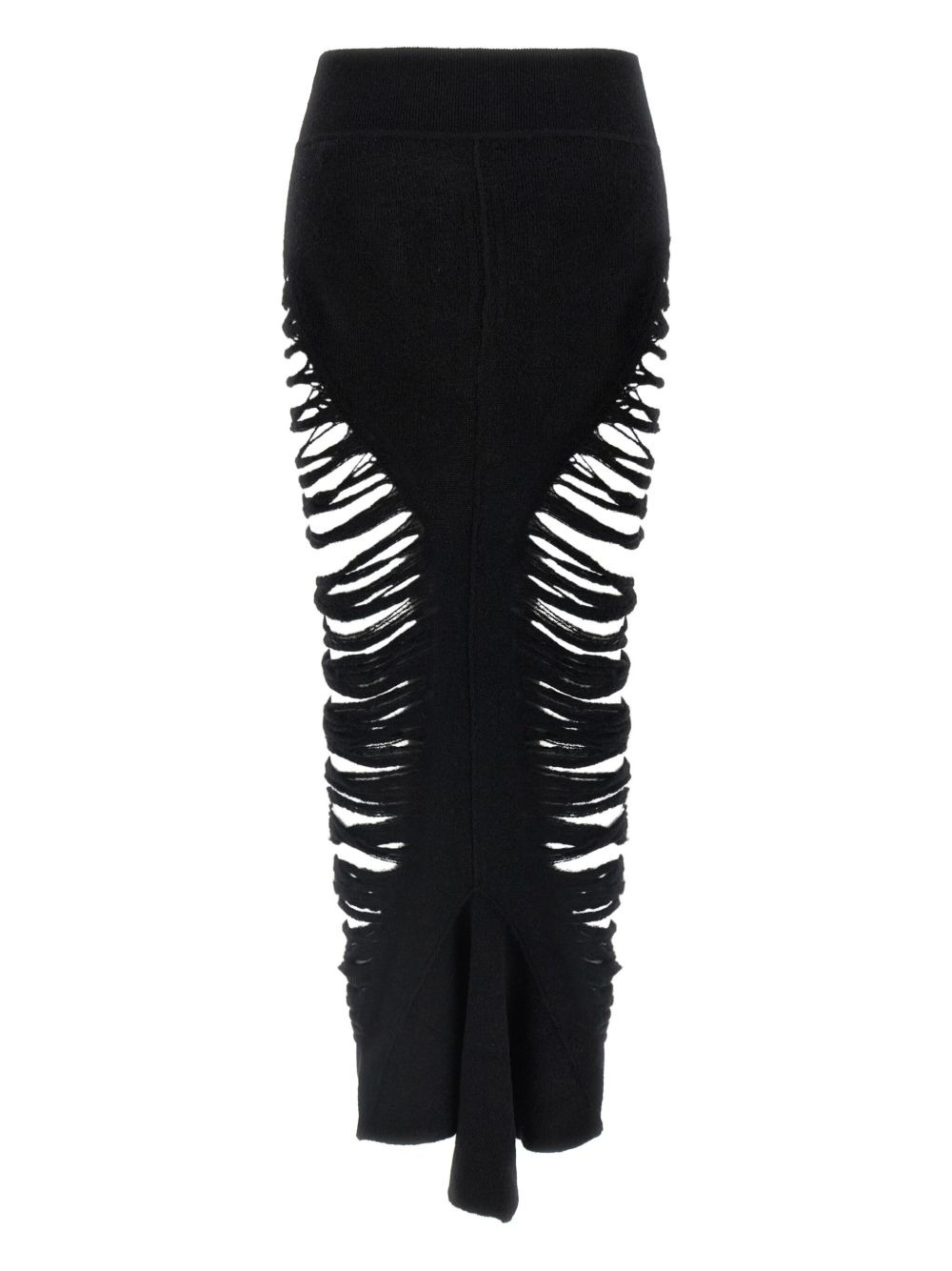 frayed cashmere skirt - 1