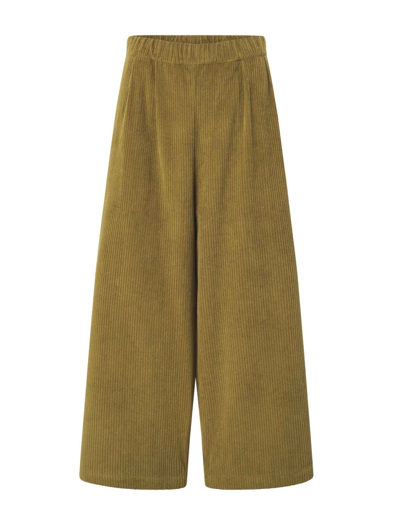 CORDUROY WIDE PANTS - OLIVE - 1