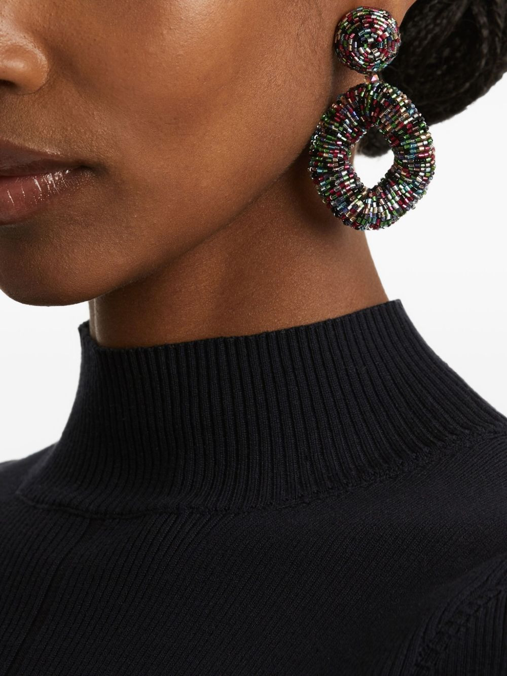 beaded circle earrings - 2