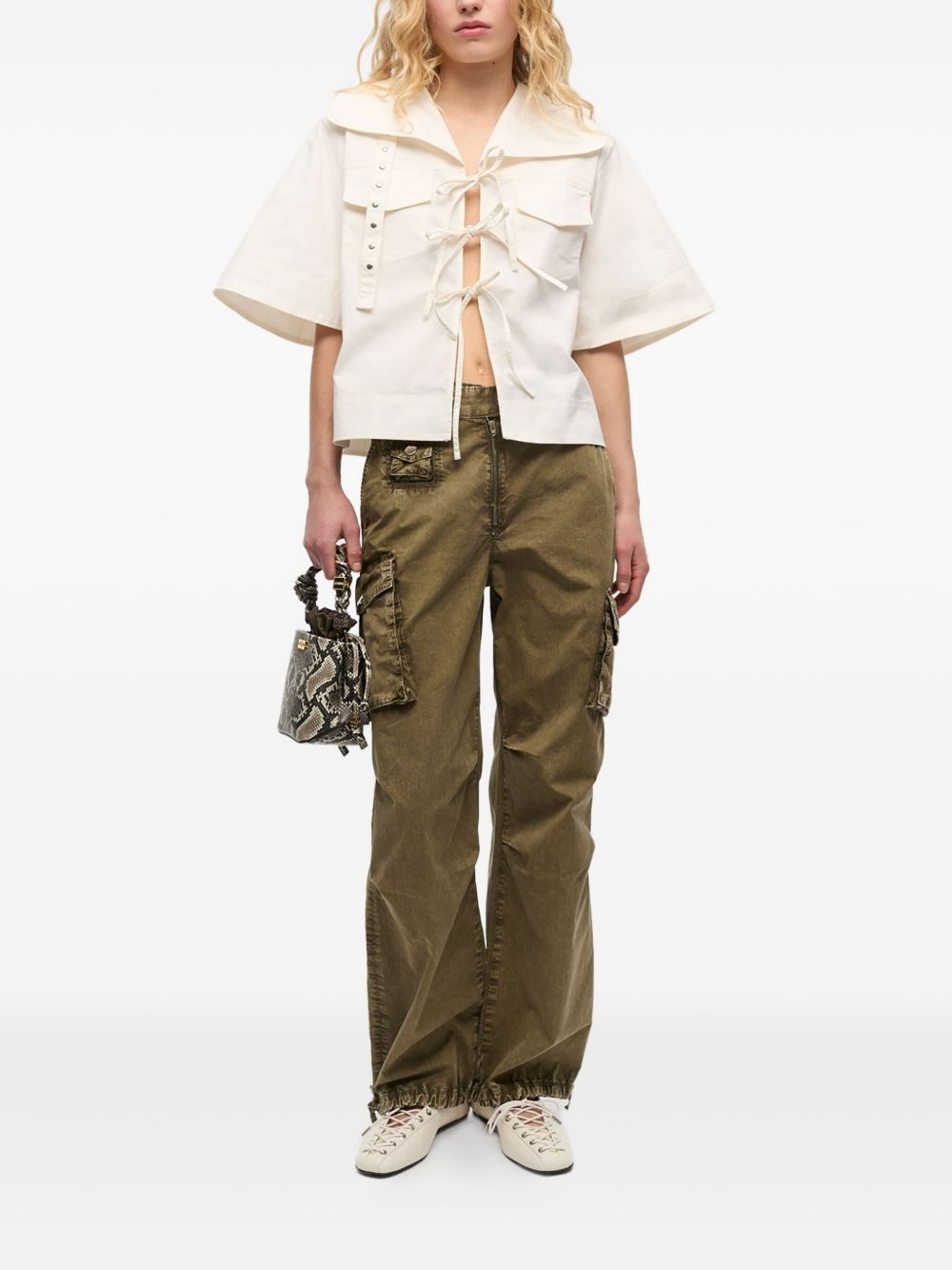 self-tie blouse - 2