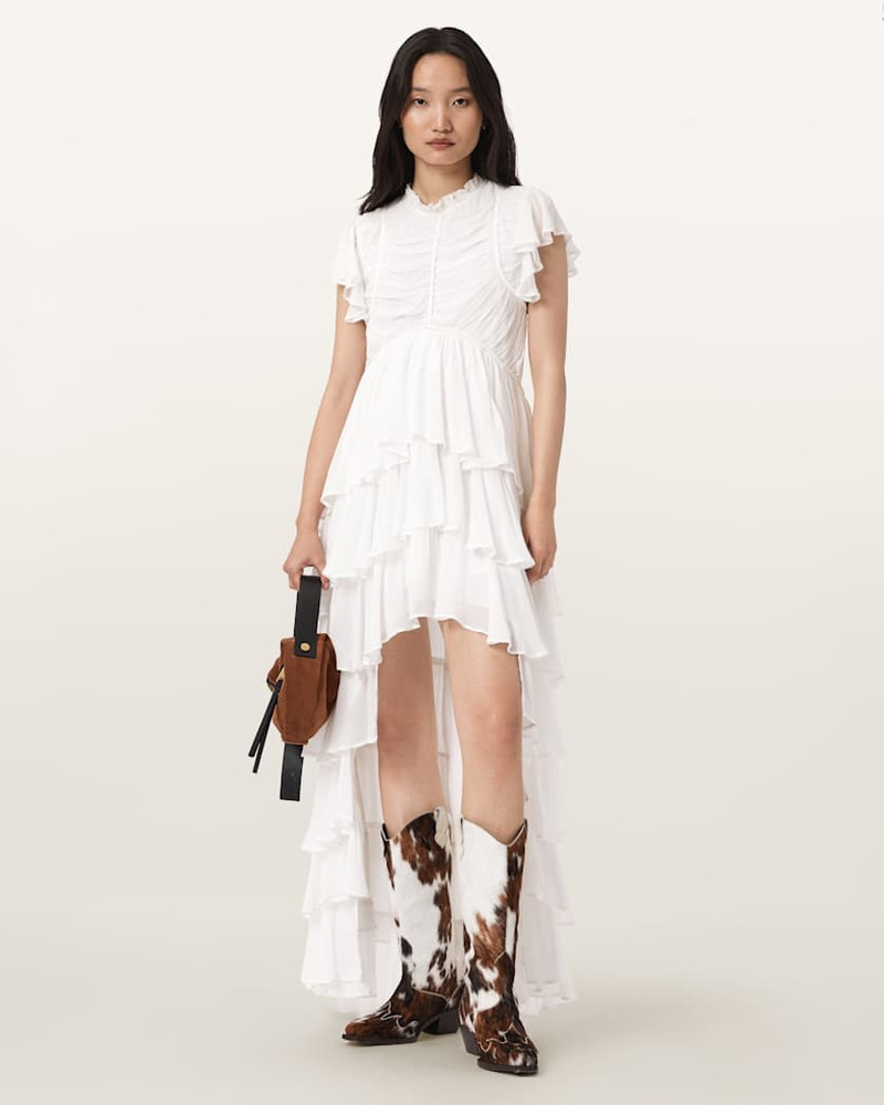 ALLSAINTS SHAELA RUFFLED MAXI DRESS outlook