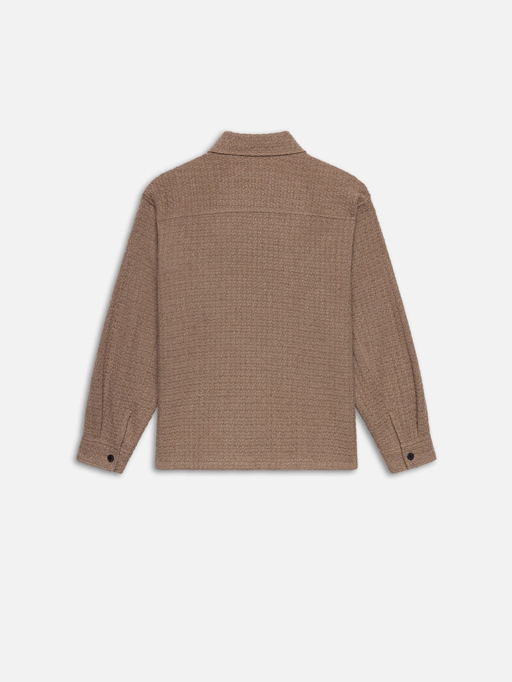 Textured Shirt Jacket in Light Brown - 3