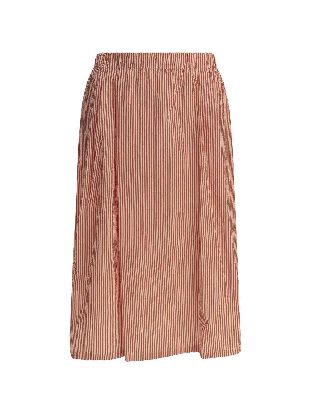 striped pleated cotton midi skirt - 1