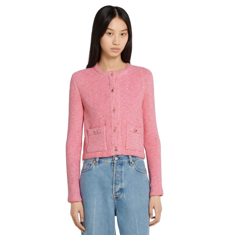 Fine viscose jacquard cardigan 3