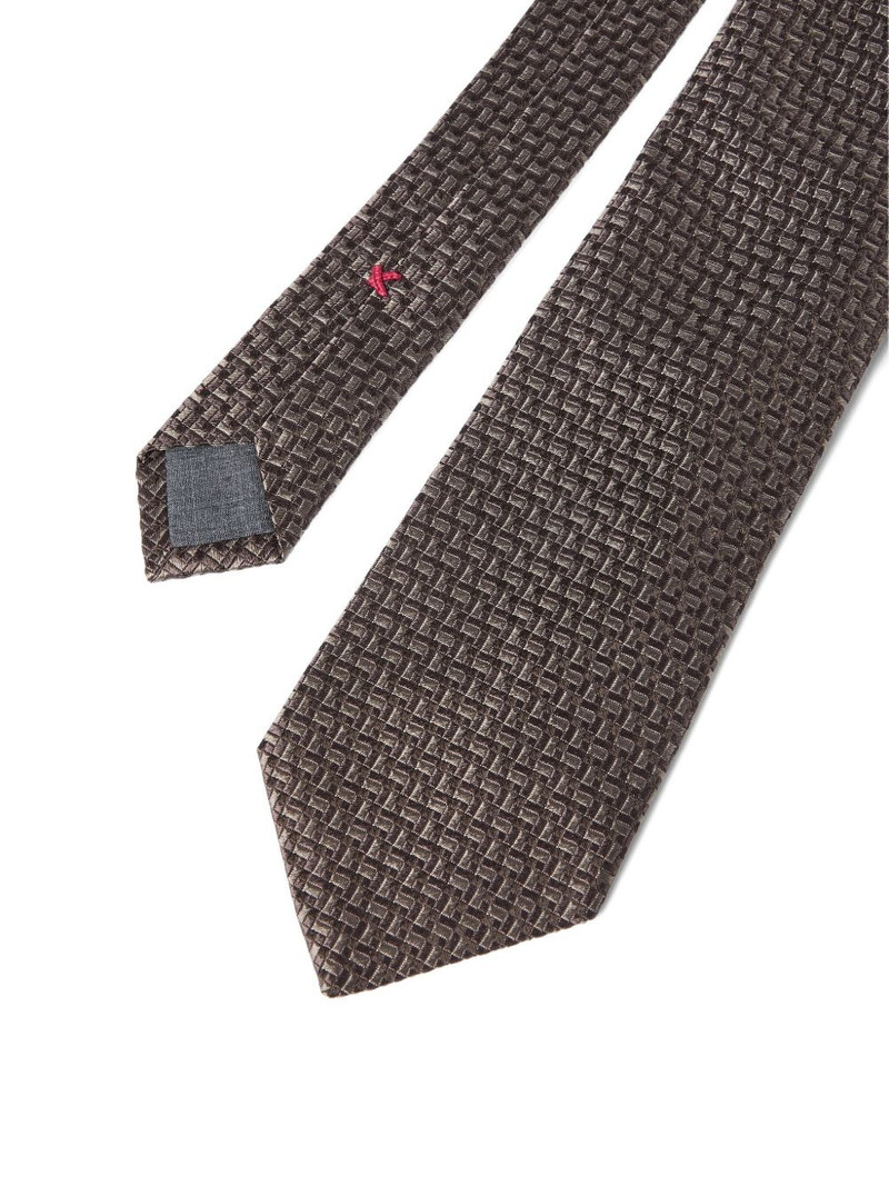 Brunello Cucinelli textured silk tie outlook