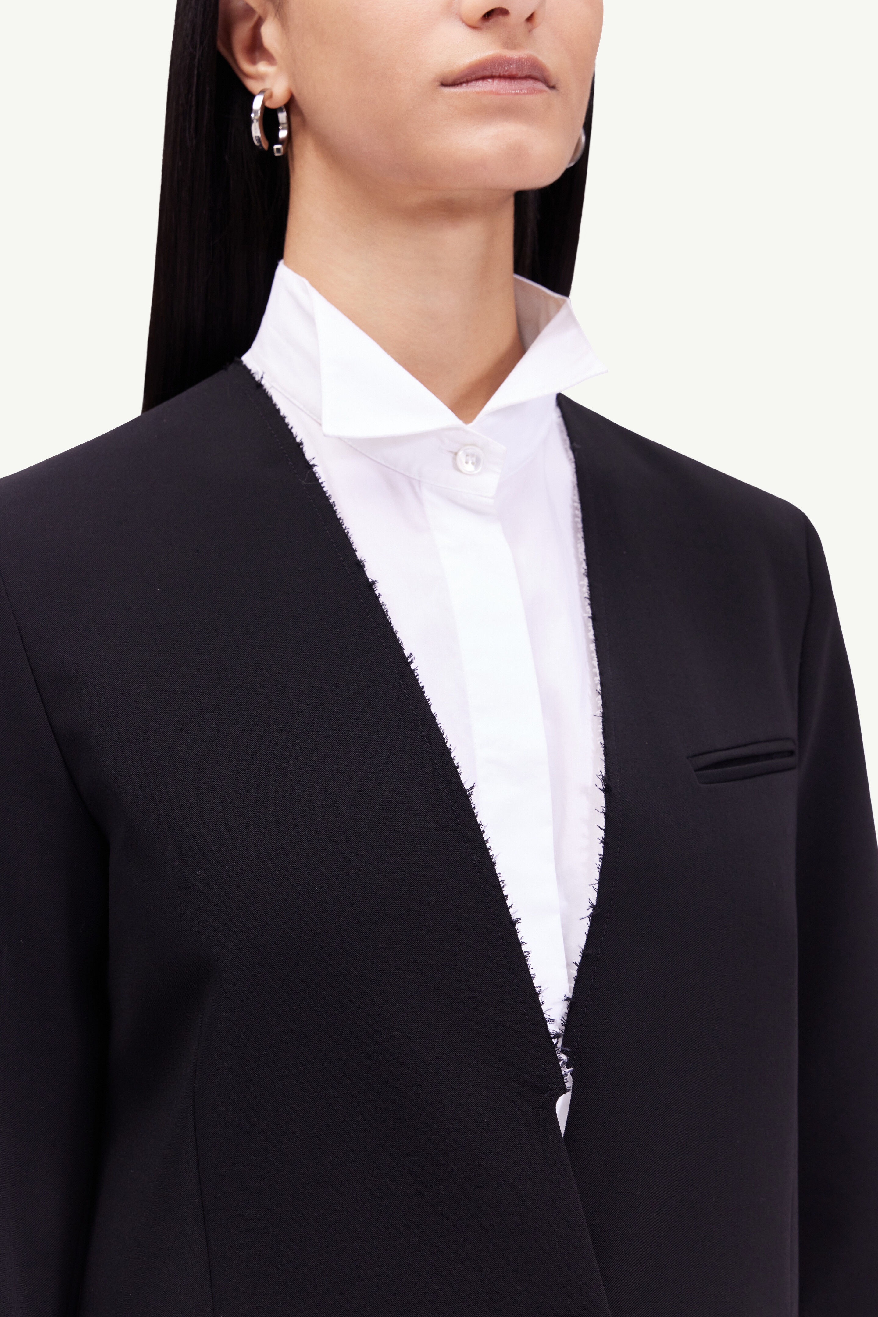 Raw edge blazer - 5