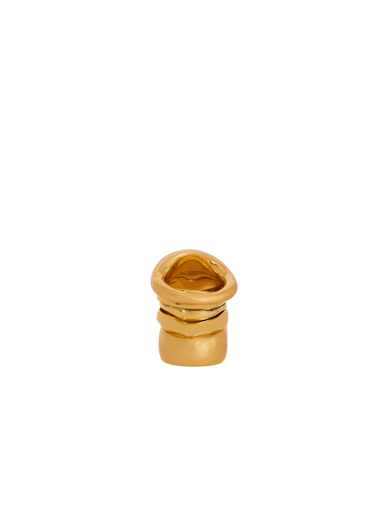 Set of brass and stone rings 3