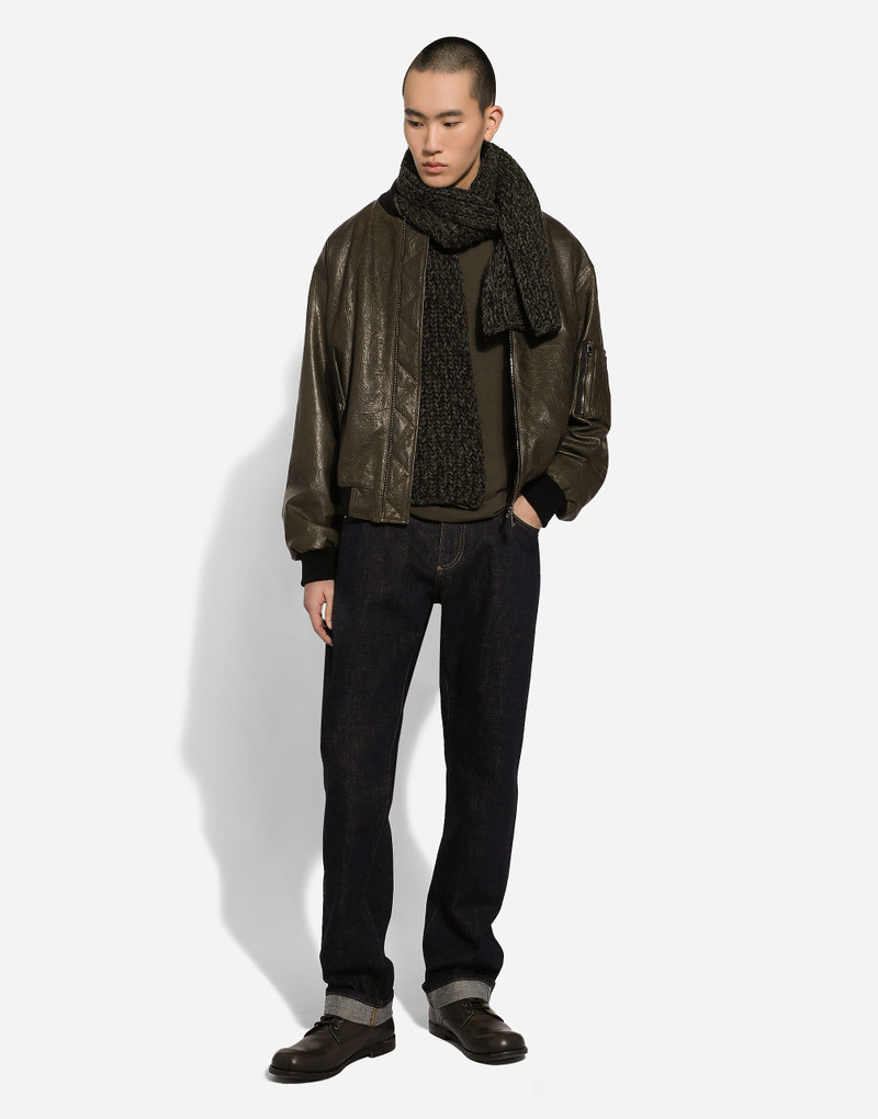 Dolce & Gabbana Lined leather bomber jacket outlook