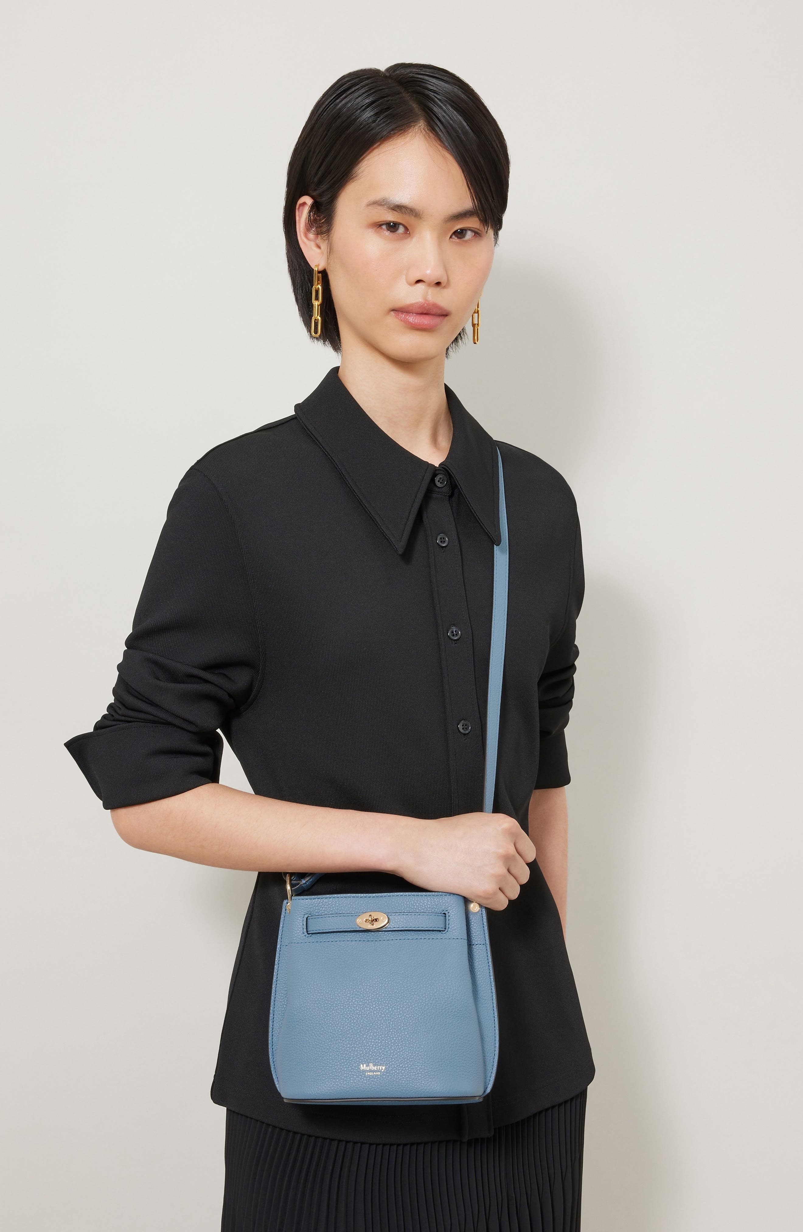 Mulberry Mini Islington Leather Bucket Bag in Brighton Blue at Nordstrom - 2