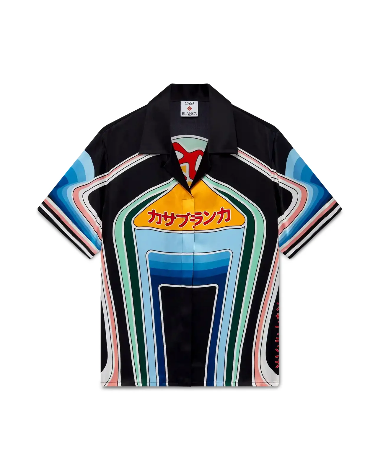 Gradient Mountain Short Sleeve Silk Shirt | Casablanca Paris - 1