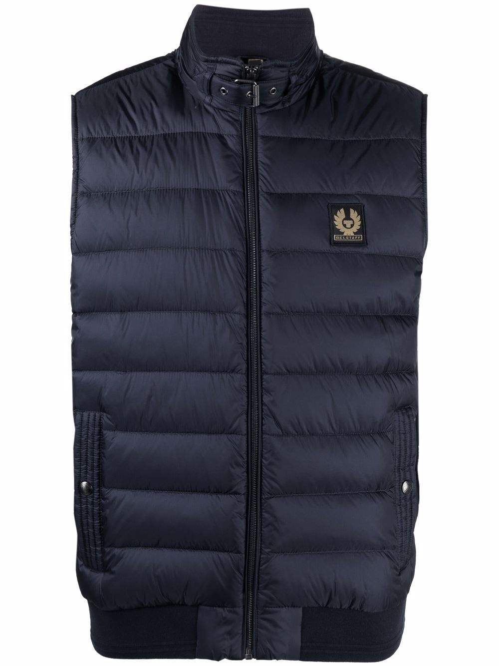 logo-patch padded gilet - 1