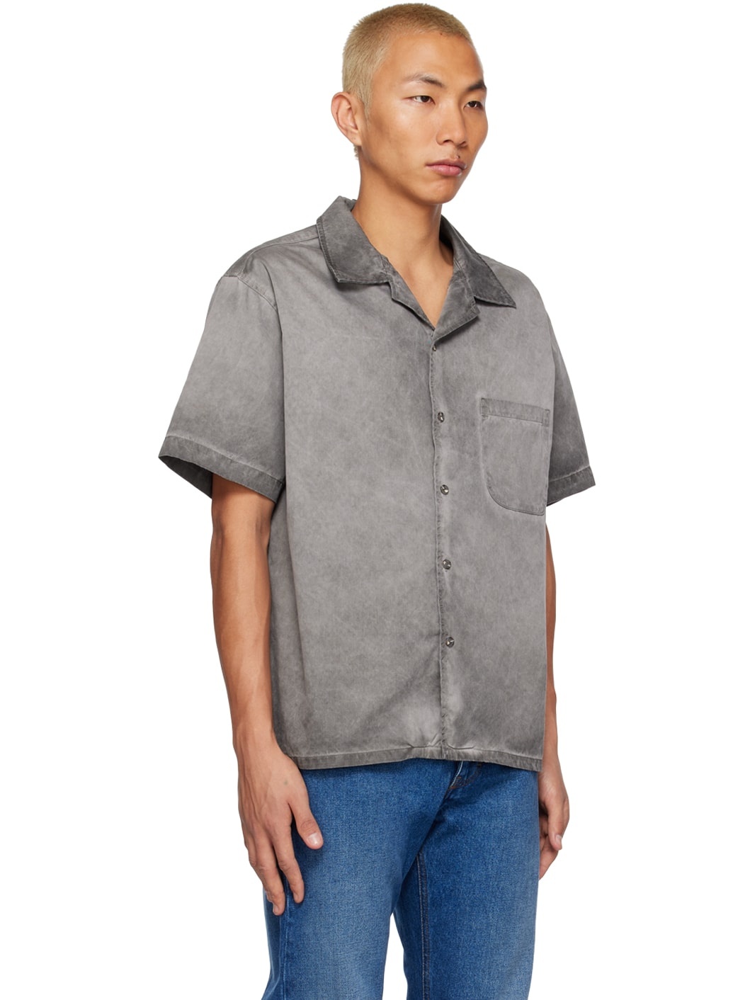 Gray Camp Collar Shirt - 2