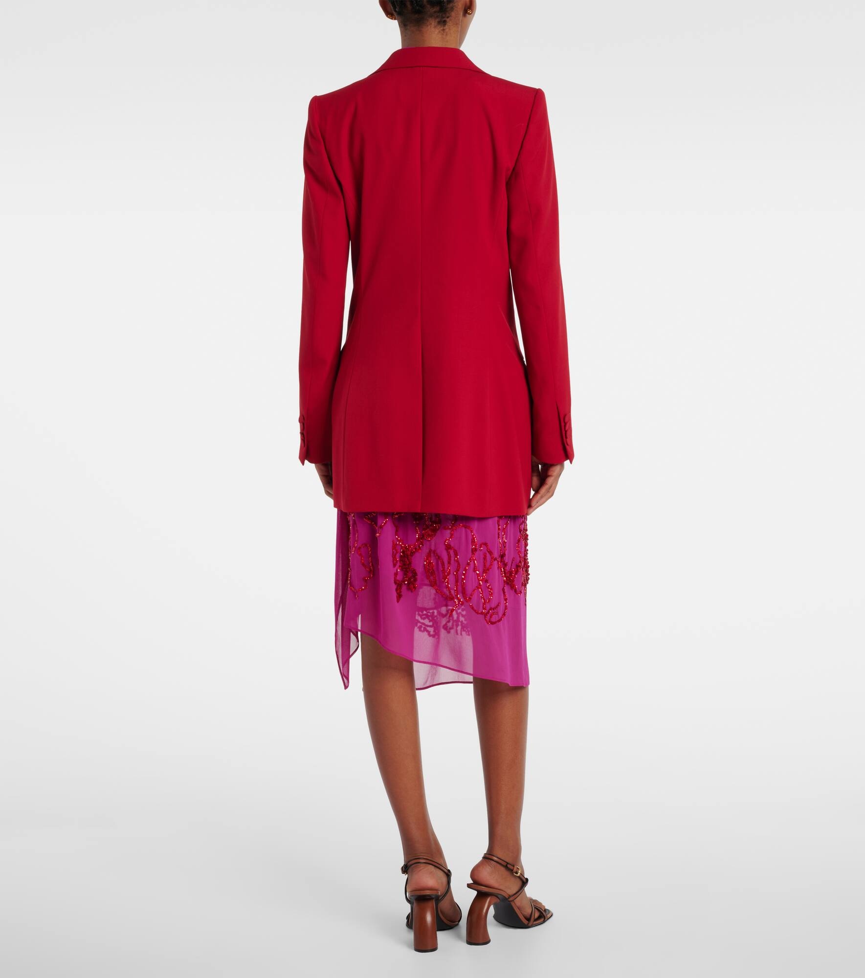 Double-breasted wool blazer - 3