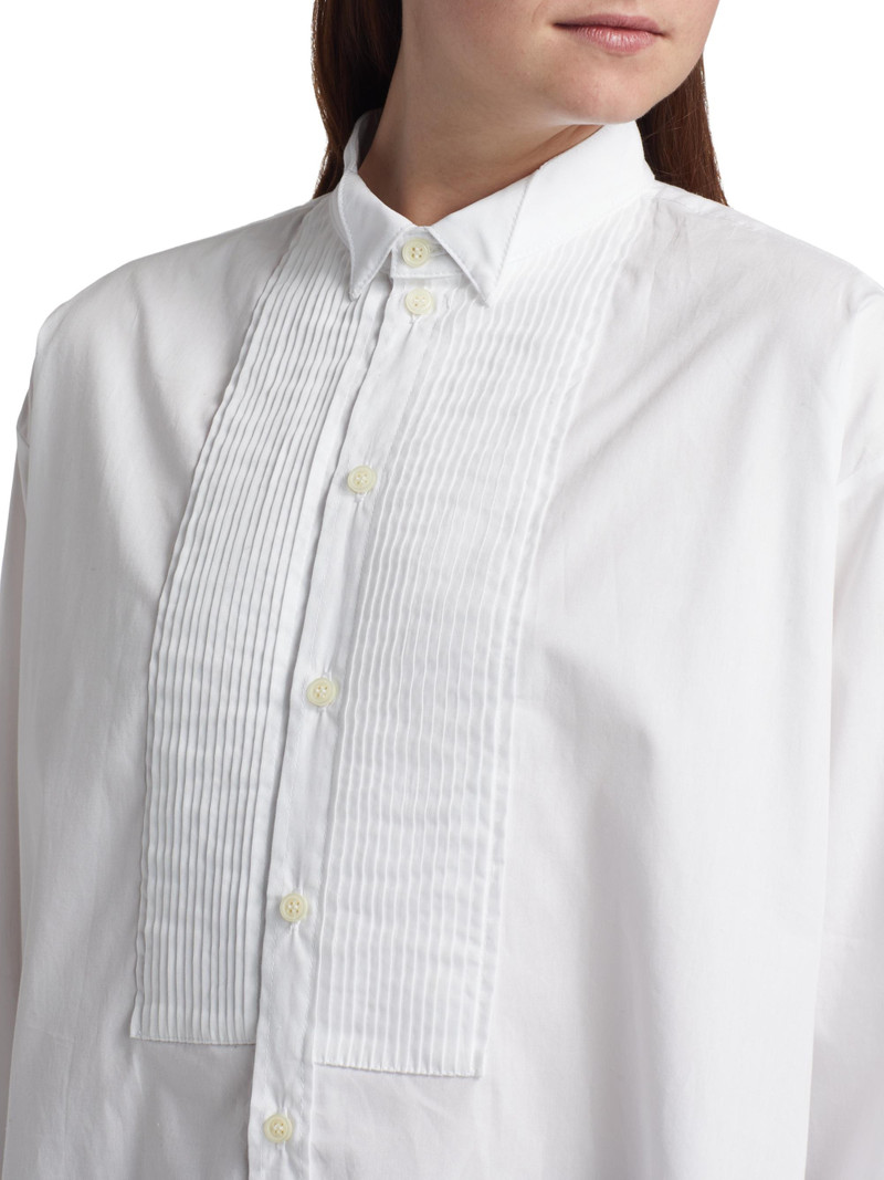 Women's The Tuck Cotton Shirt - White 6