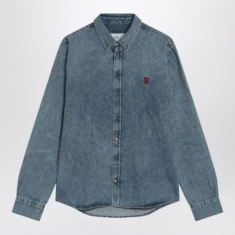 Ami Paris Ami De Coeur shirt in denim - 1