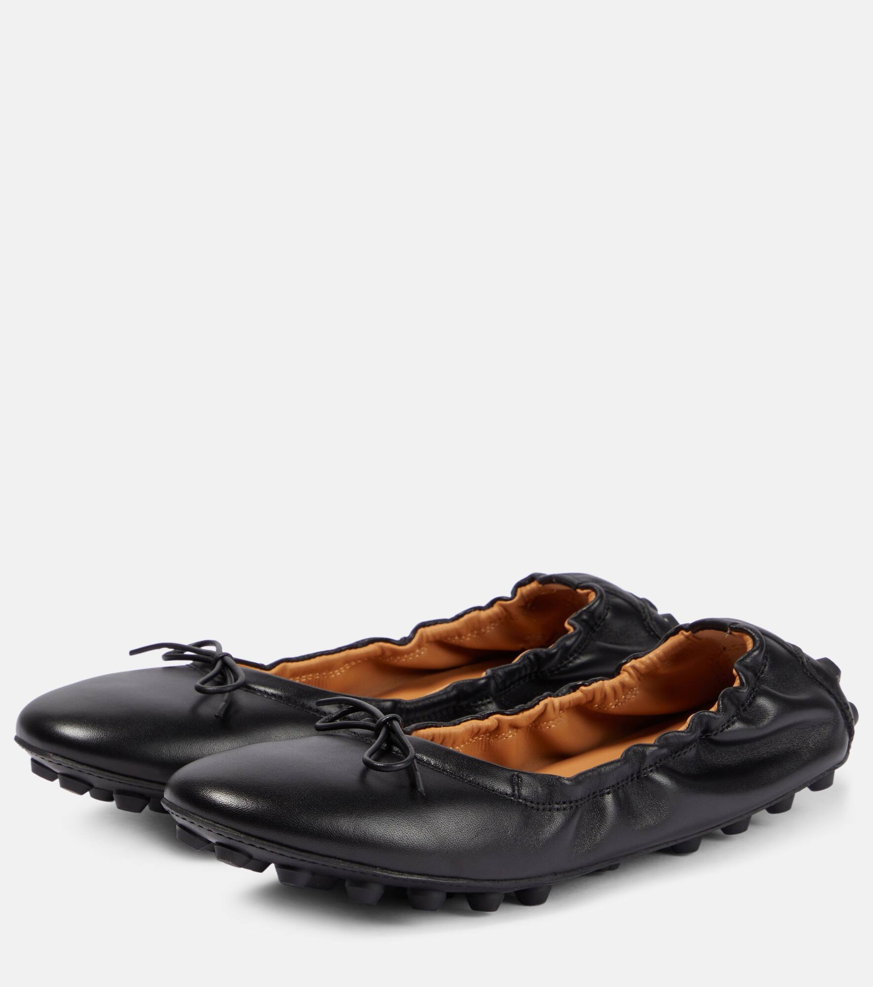 Bubble leather ballet flats - 5