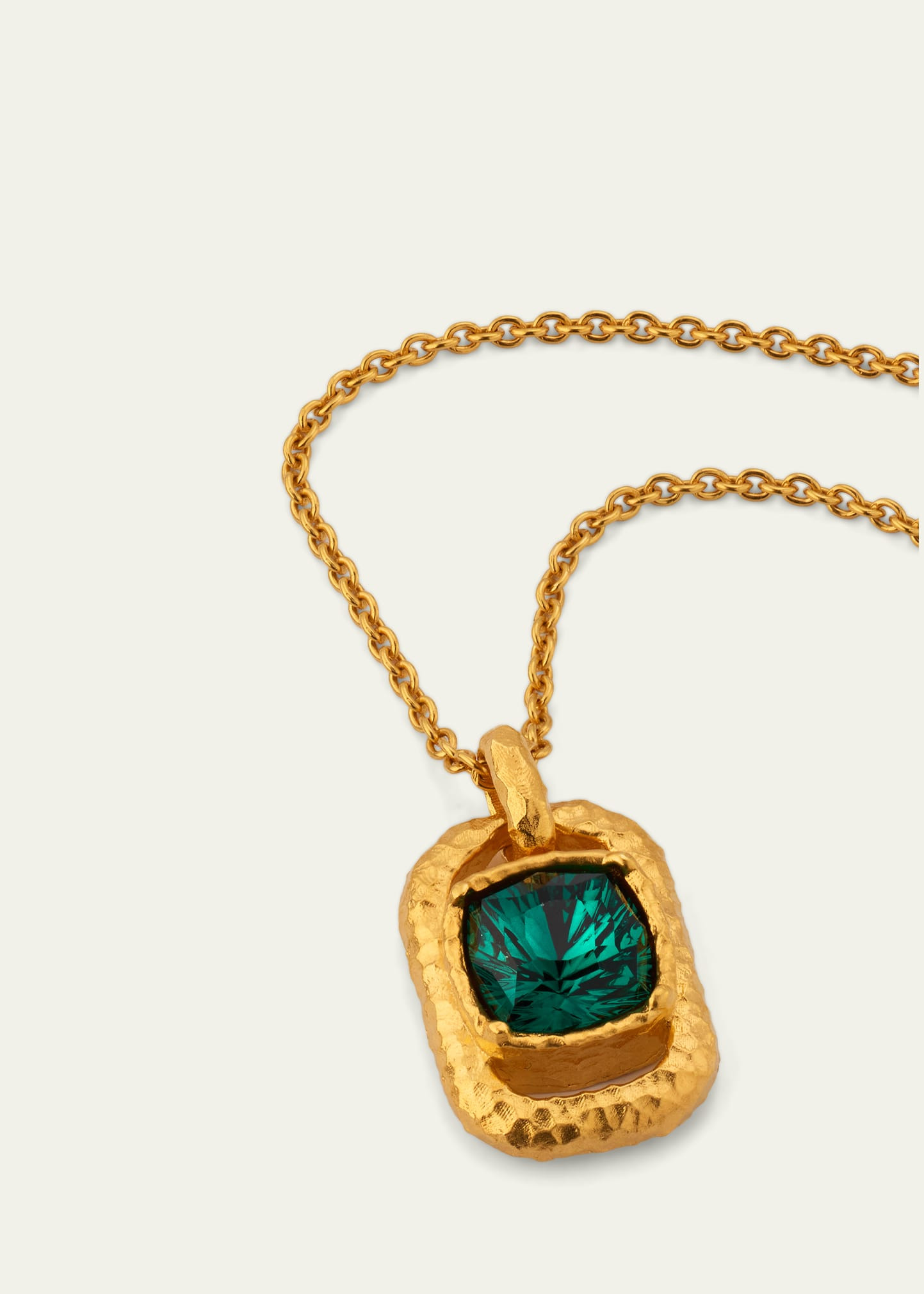 Rectangular Crystal Pendant Necklace - 3