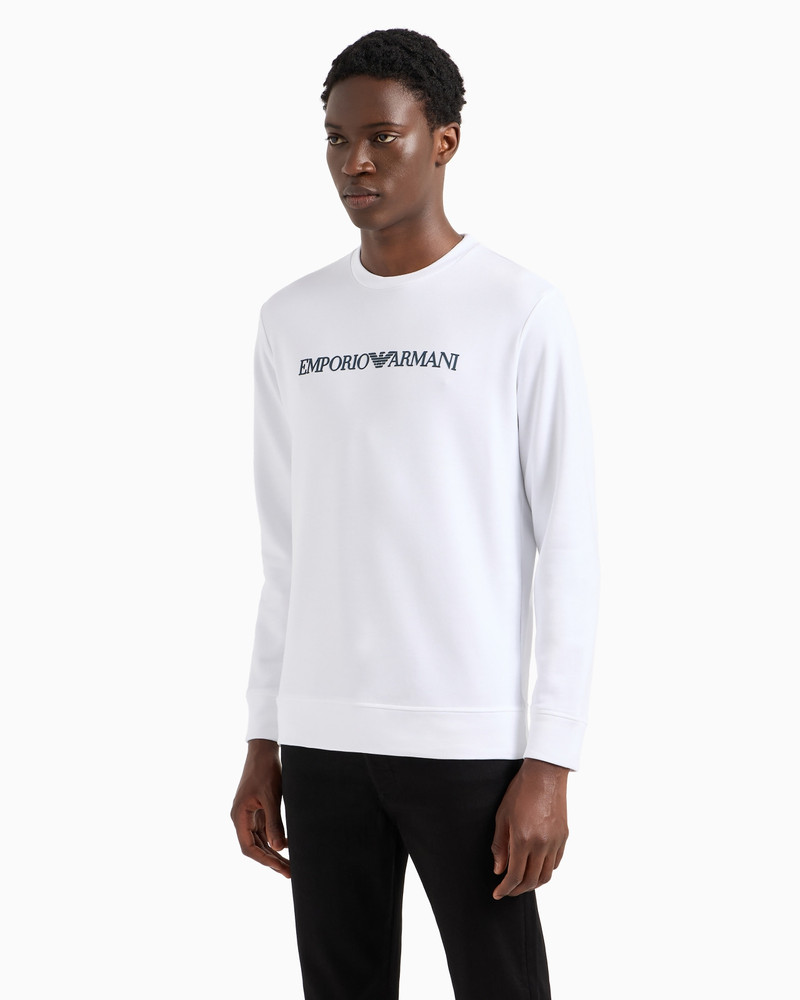 EMPORIO ARMANI Modal-blend sweatshirt with logo print outlook
