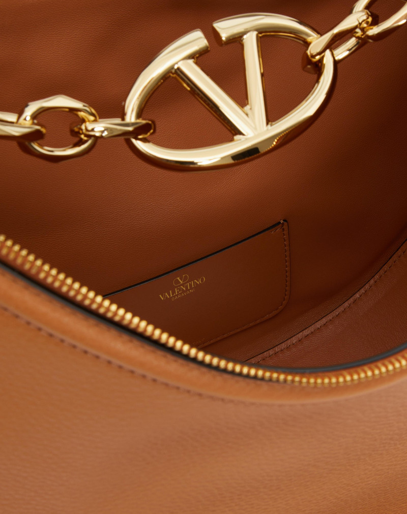 Valentino VLOGO MOON MEDIUM GRAINY CALFSKIN HOBO BAG WITH CHAIN outlook