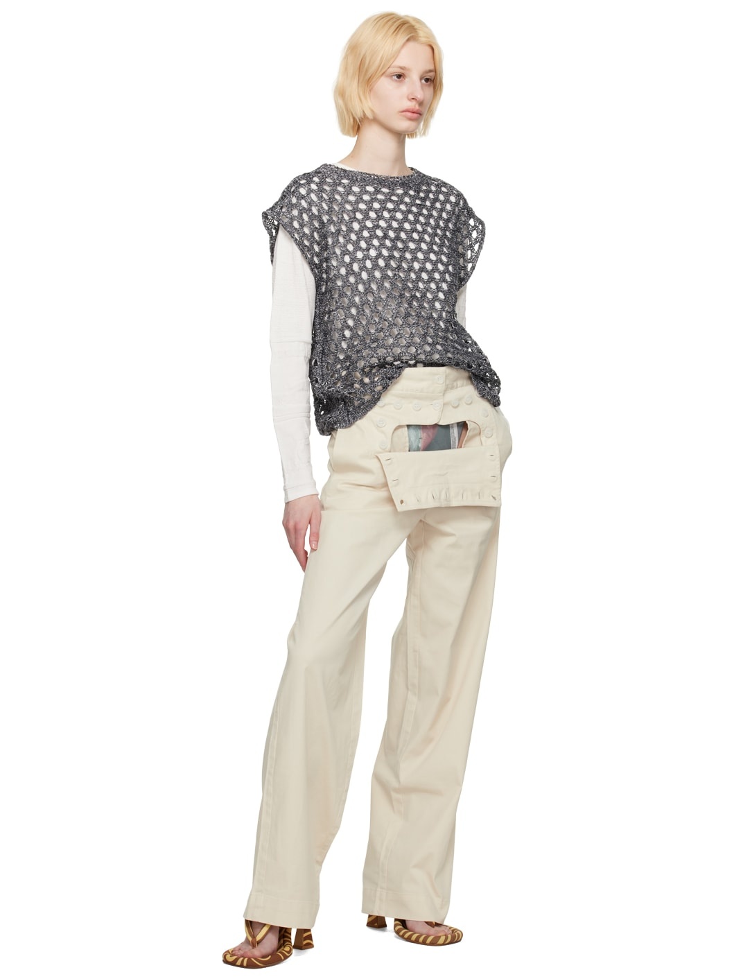 Off-White Lace-Up Trousers - 4