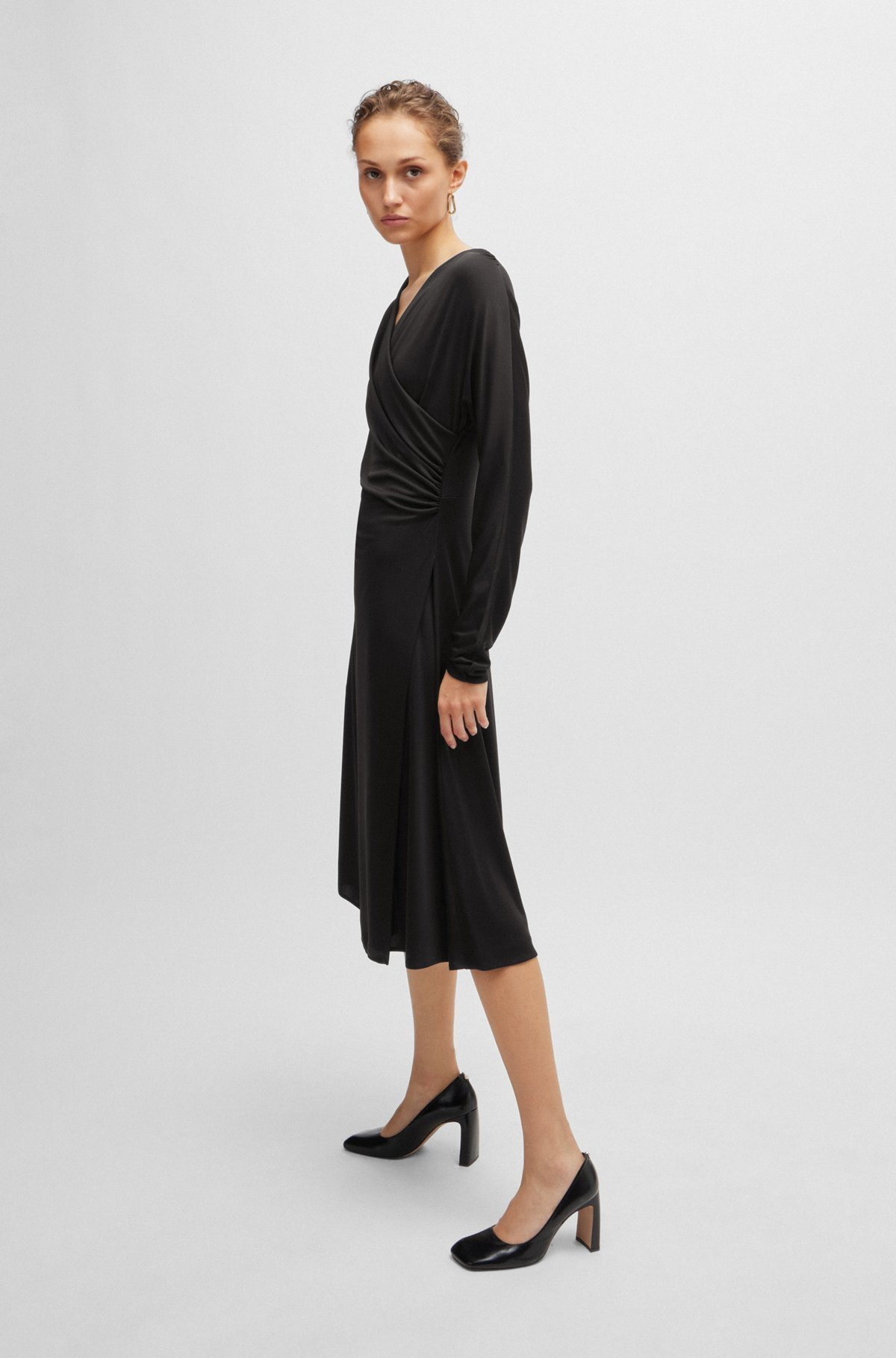 LONG-SLEEVED DRESS WITH WRAP FRONT - 3
