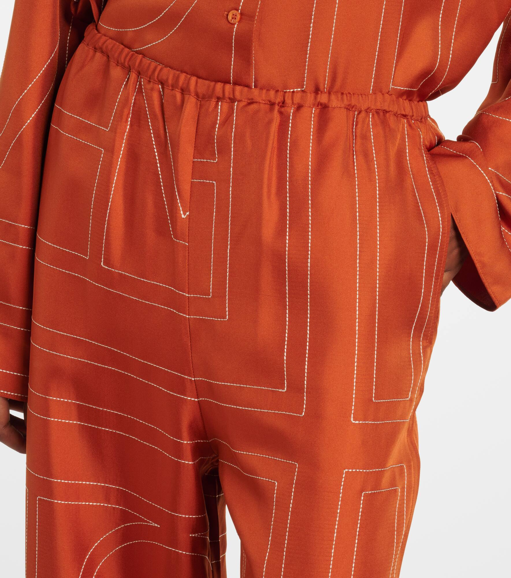 Monogram silk twill pajama pants - 4