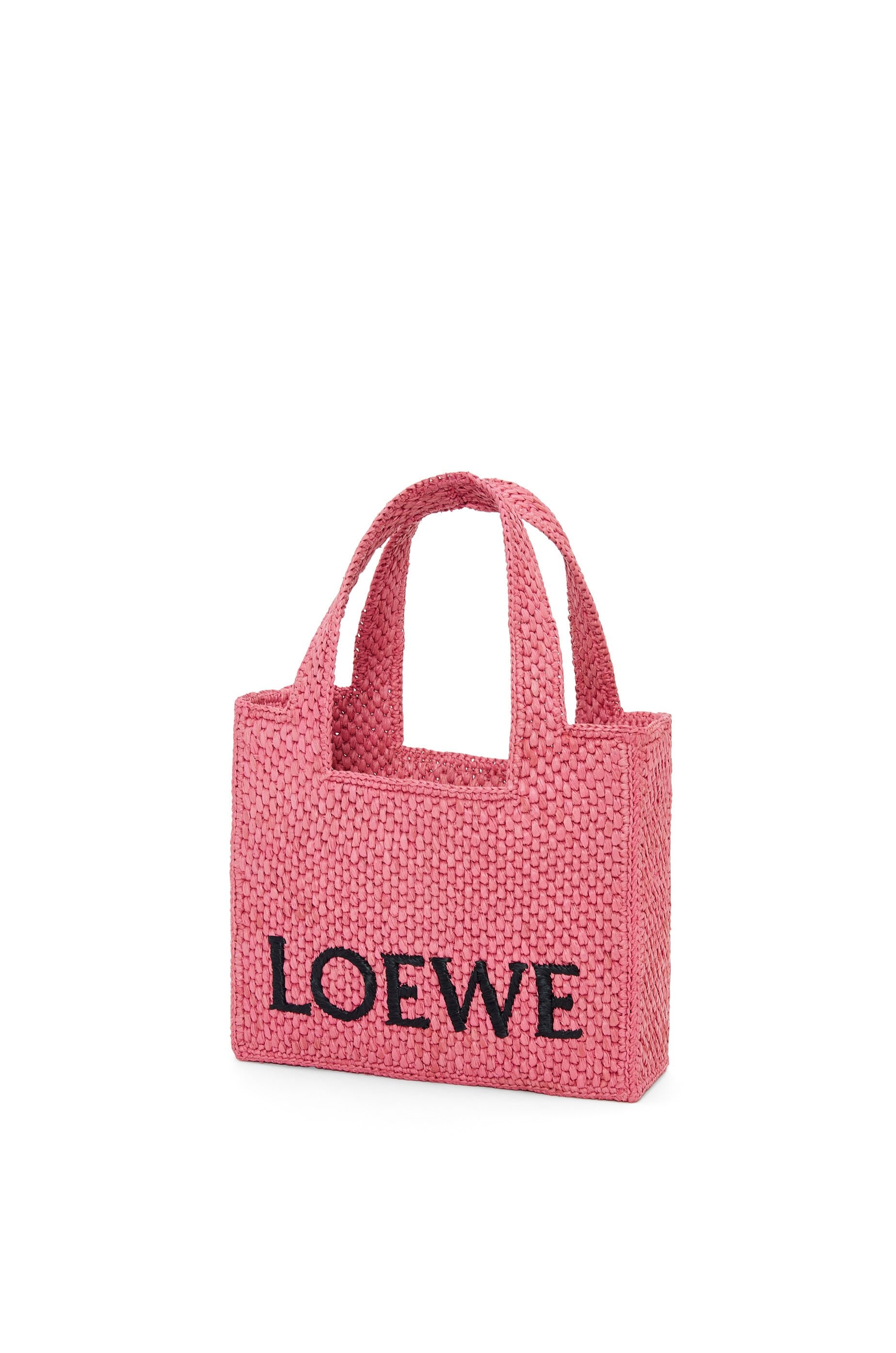 Mini LOEWE Font Tote in raffia - 4