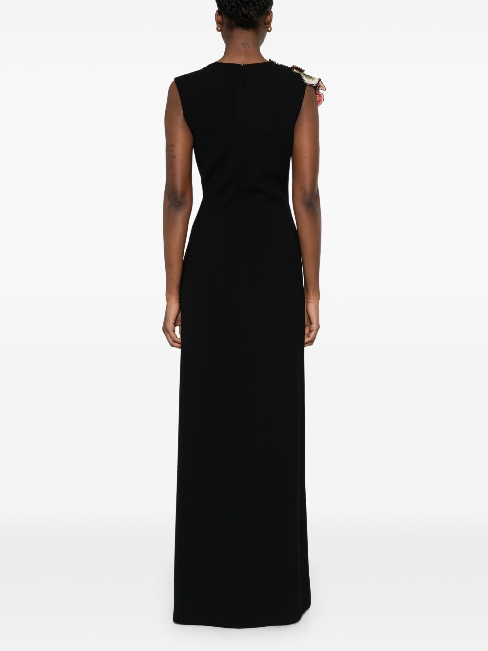 crepe florals maxi dress - 4