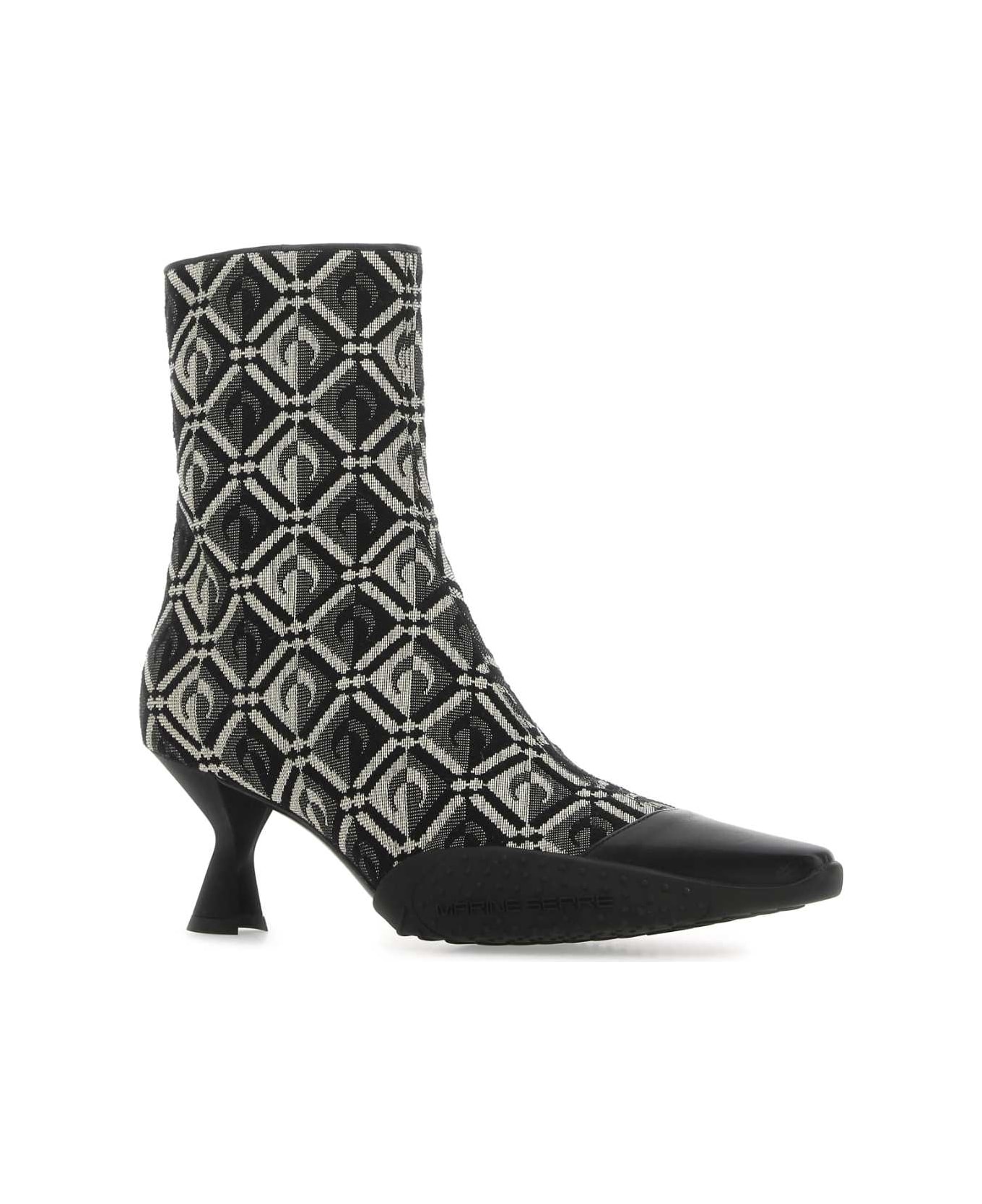 Embroidered Cotton Blend Moon Diamant Ankle Boots - 2