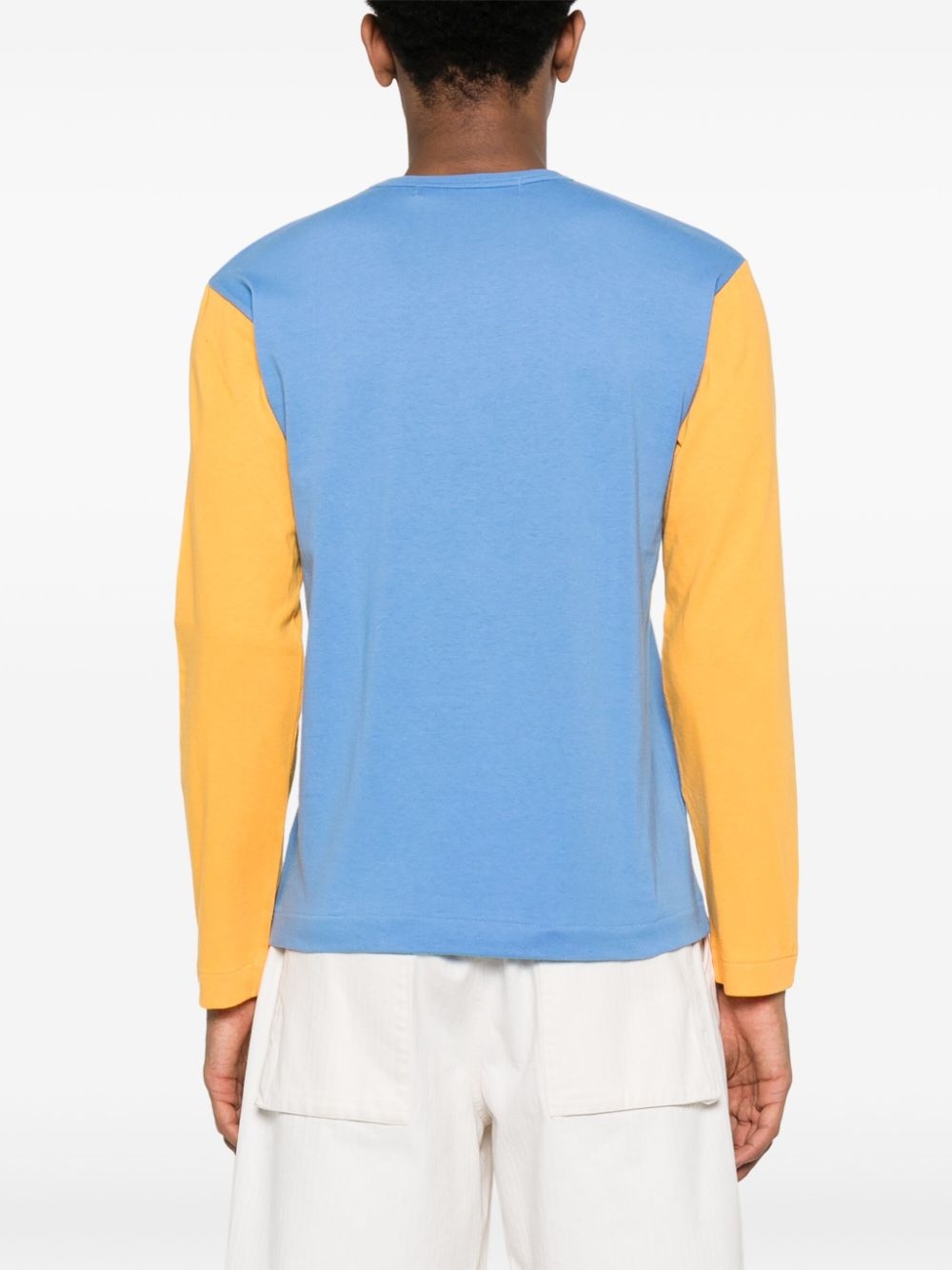 heart-patch two-tone T-shirt - 4