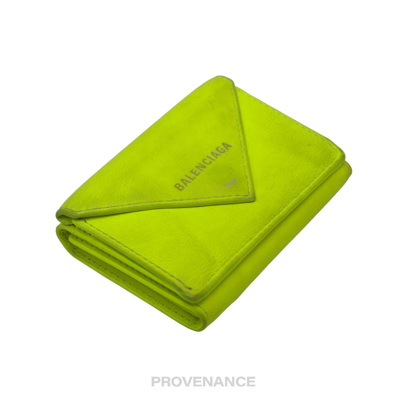 Balenciaga Papier Mini Wallet - Neon Leather - 4
