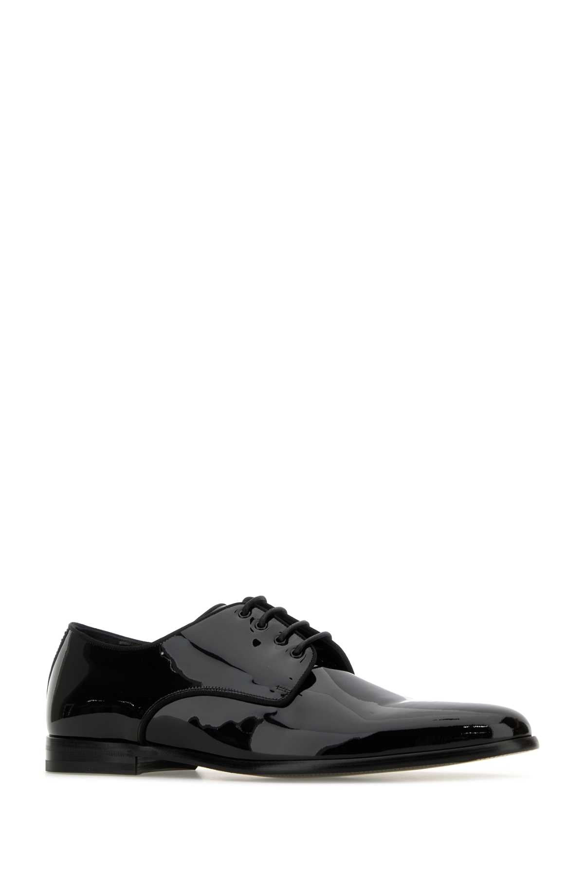 Dolce & Gabbana Men Black Leather Raffaello Lace-Up Shoes - 2