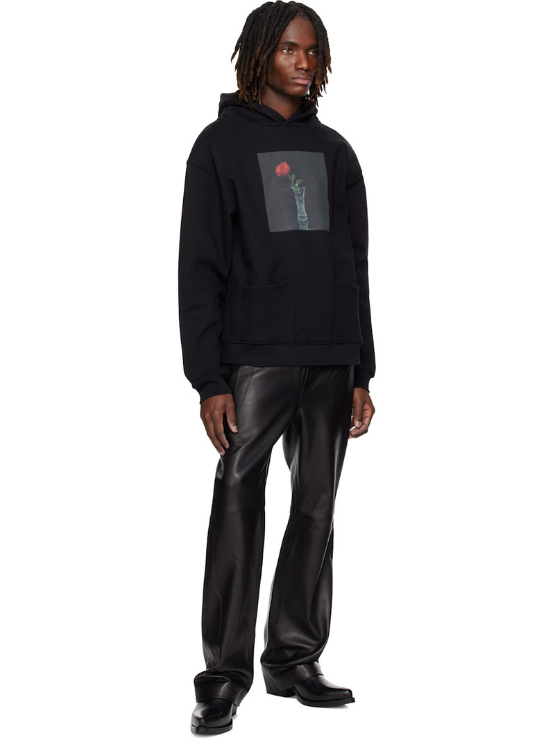 ERNEST W. BAKER Black Elastic Waist Leather Pants outlook