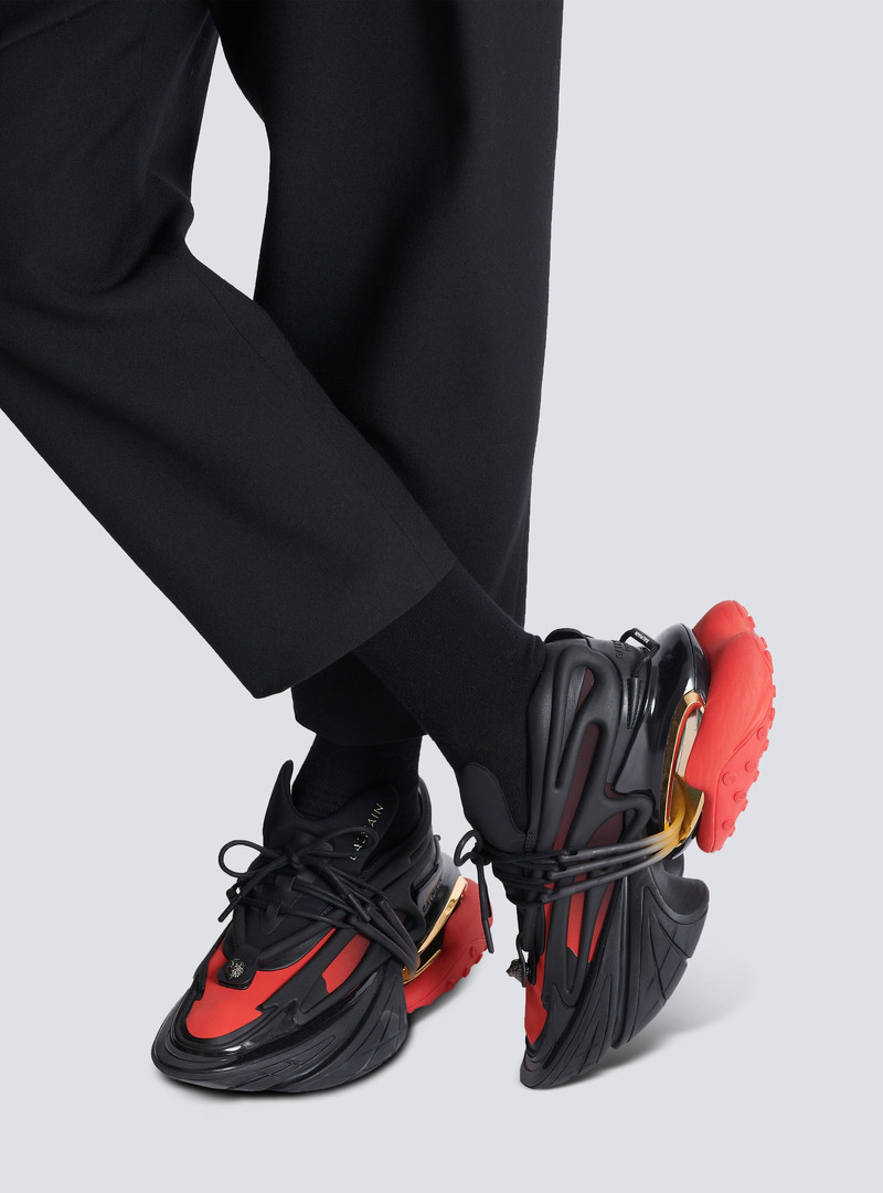 Balmain Unicorn low-top trainers in neoprene and leather outlook