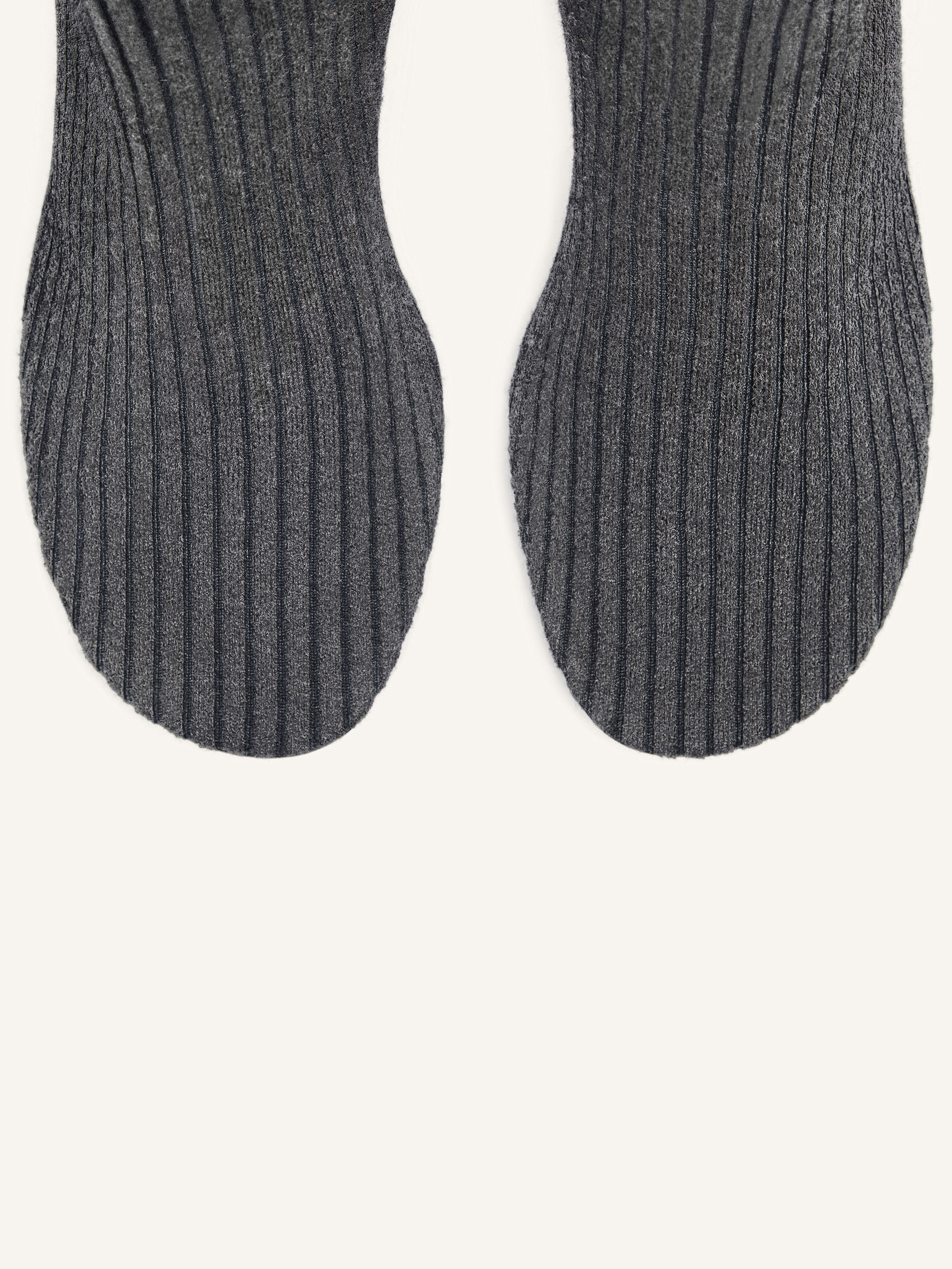 NUDE RIB KNIT ANKLE BOOTS - 4