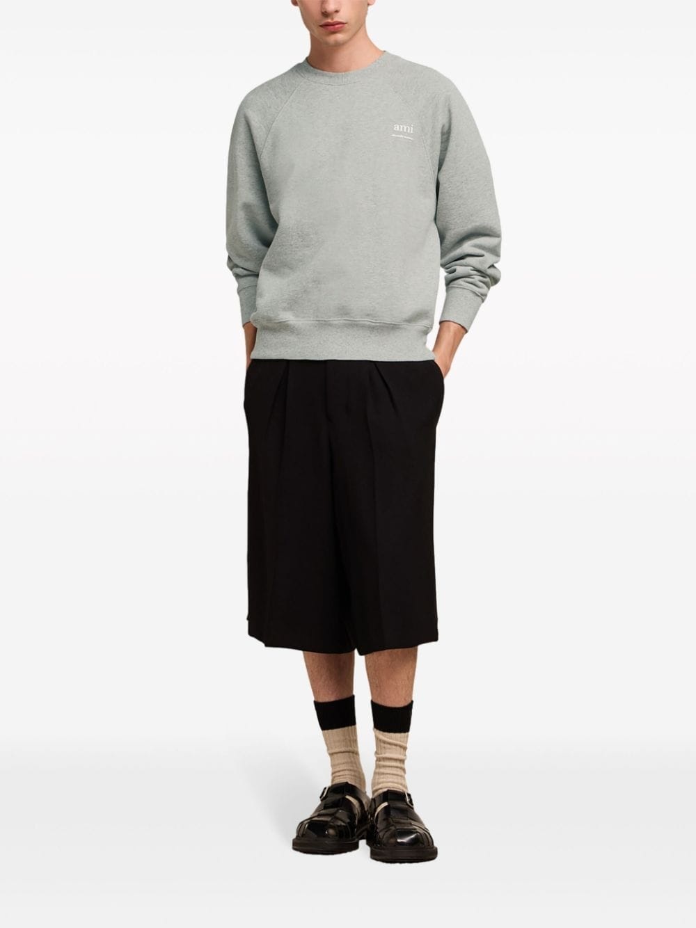 logo-print cotton sweatshirt - 3