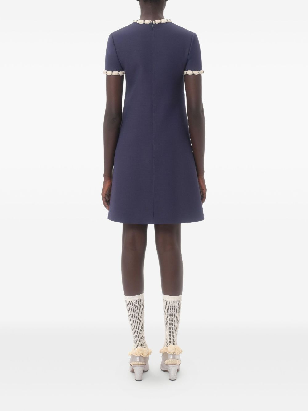 Valentino Wool and silk embroidered mini dress - 6