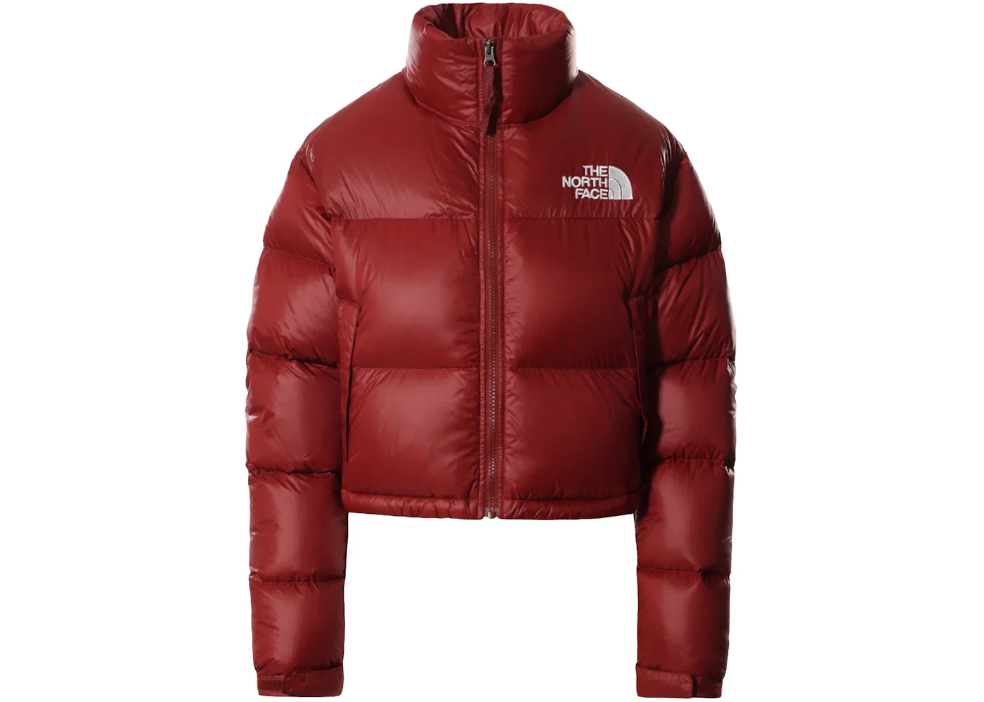 The North Face Womens Nuptse 700 Fill Short Jacket Brick House Red - 1
