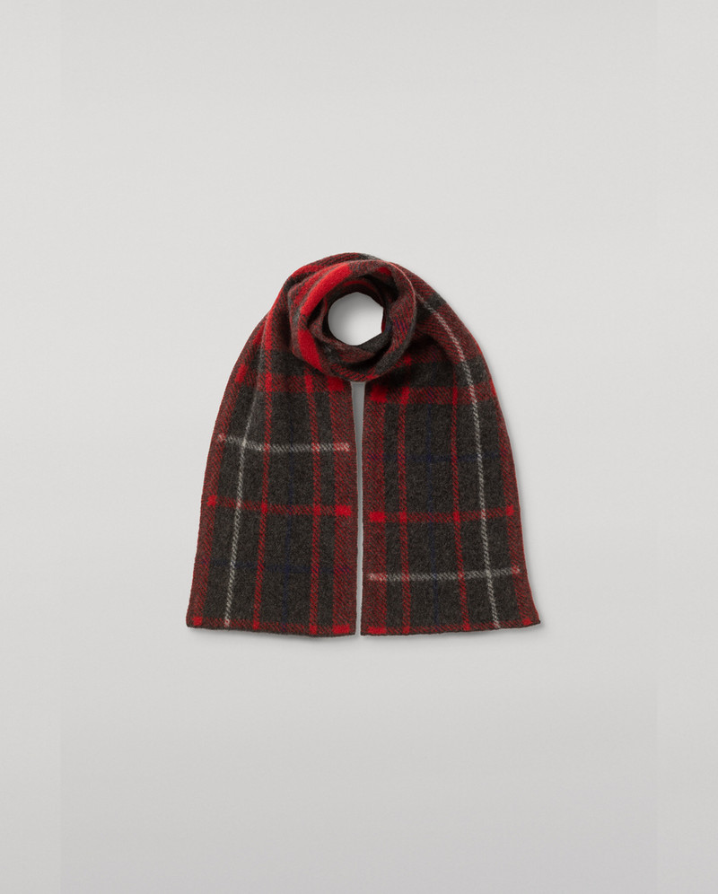 Baird Red Brushed Cashmere-Silk Scarf 1