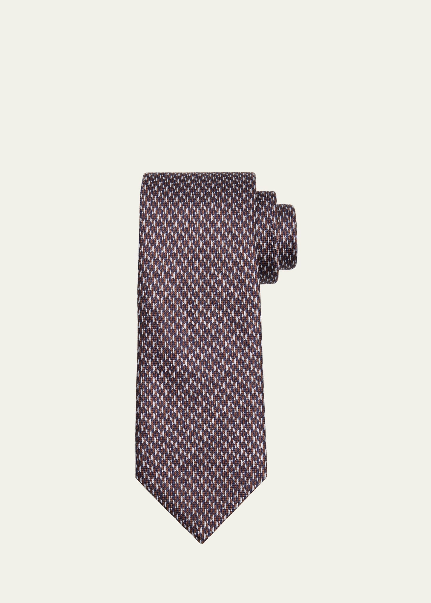 Men's Micro-Print Silk Tie - 1