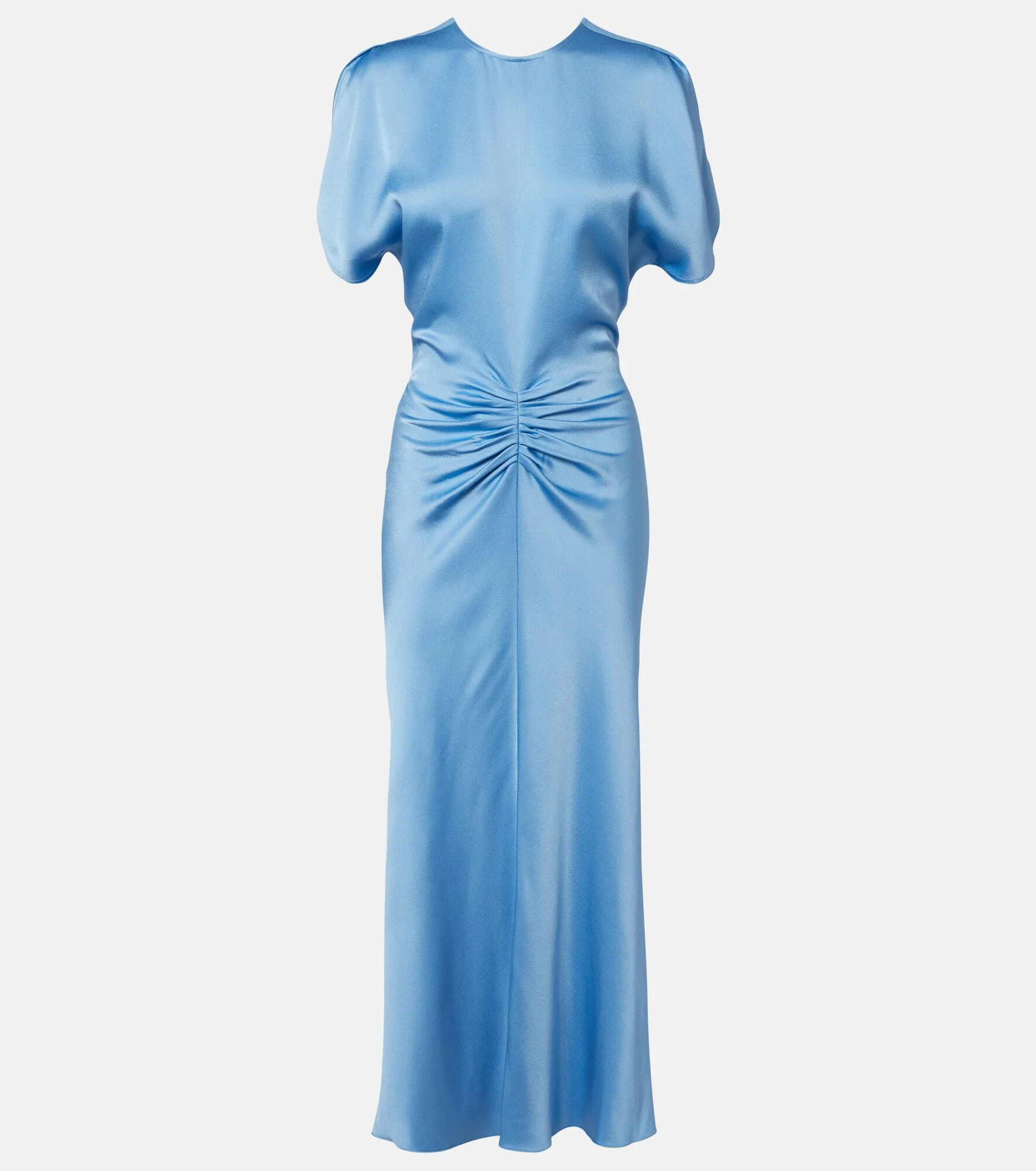 Gathered satin midi dress - 1