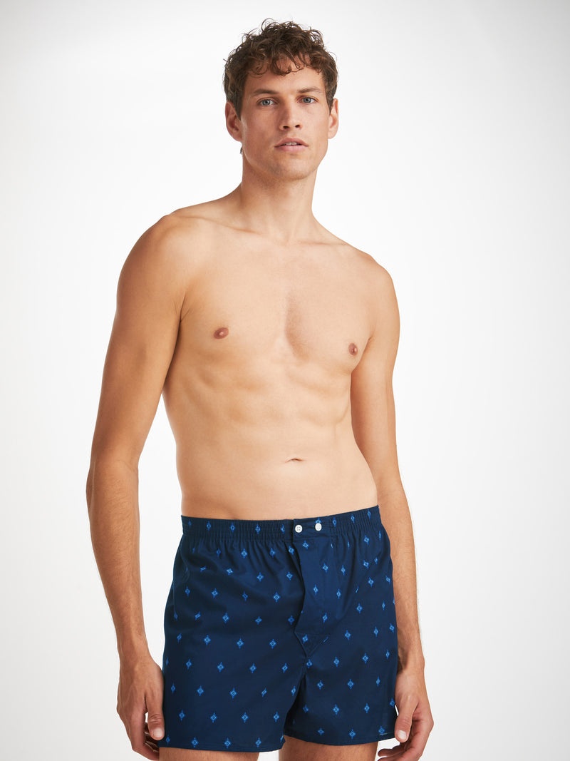 Men's Classic Fit Boxers Nelson 98 Cotton Batiste Navy - 2