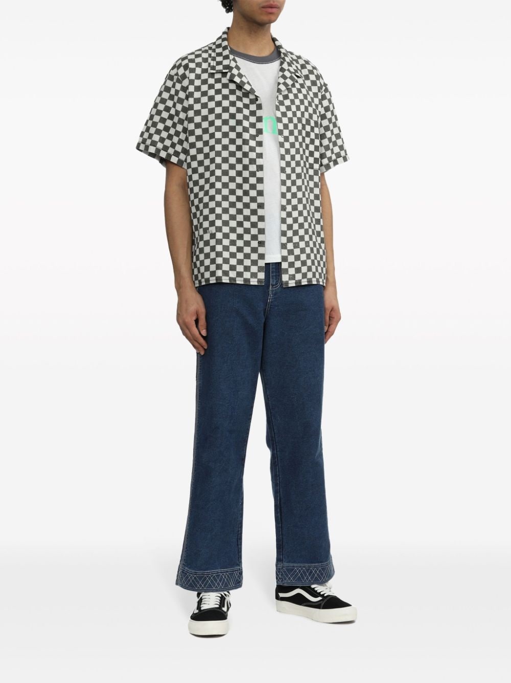 checked short-sleeve shirt - 2